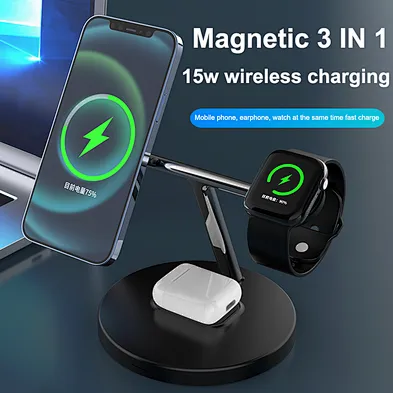 15W Stand Wireless Charger,Portable Desktop Mobile Phone  Wireless Charger Station for Iphone