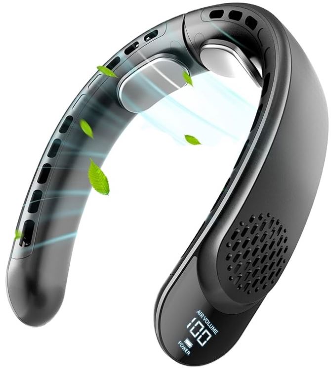 Portable Neck Fan Cooling Neck Fan Sports Hanging Usb Rechargeable Silent Quiet Strong Wind