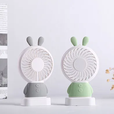 Cute Rabbit Ear Outdoor Travel Small Volume Portable Usb Mini Desktop Electric Handheld Fan