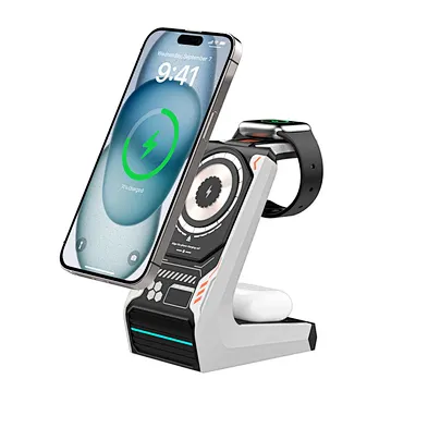 15W 3 in 1 Magnetic Wireless Charger Stand    Fast Charging Dock Station multifunction wireless charger
