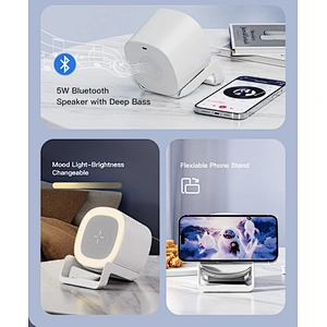 JEDI TRENDING product wireless charger With Speaker Lamp Phone And Wireless Charger