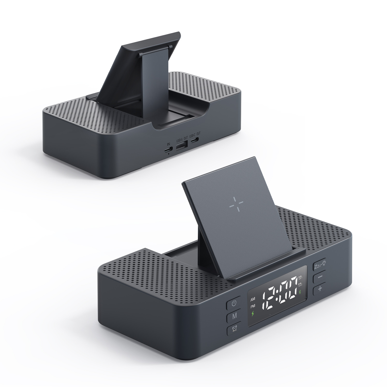 Foldable Wireless Speakers Customizable Mini Speaker Mobile Phone Dual Loud Speakers Alarm Clock