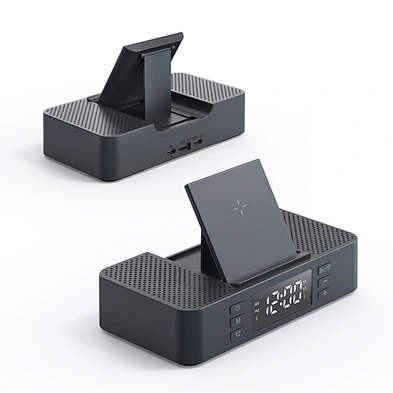 Foldable Wireless Speakers Customizable Mini Speaker Mobile Phone Dual Loud Speakers Alarm Clock