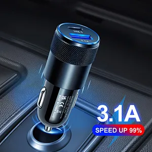 2024 hot sale multifunction mini car charger Fast Socket Type C And Car Usb Charger 3.0 Quick Charge