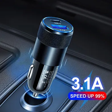 2024 hot sale multifunction mini car charger Fast Socket Type C And Car Usb Charger 3.0 Quick Charge