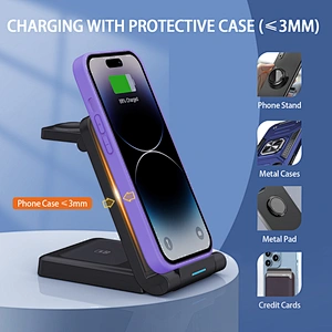 3-In-1 Foldable  Magnetic & Stand Fast 15W Portable 3 In 1 Wireless Charger