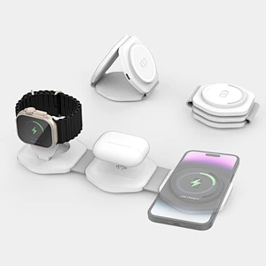 Qi Fast Chargers Portable 3 In 1 Magnetic Foldable Wireless Charger Pad For Iphone For Airpods