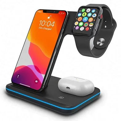 2024 multifunction high quality 3 In 1 And Holder 15W 3In1 Wireless Charger Qi Fast Charging Stand Dock