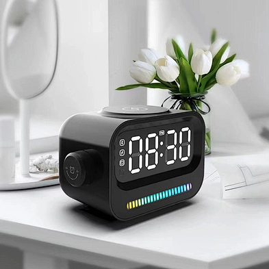 Speaker New Arrival 3 In 1 With High Quality Wholesale 15W Led Rgb Light Digital Alarm Clock Magnetic Wireless Charger