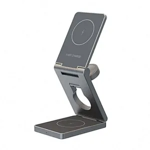 3-In-1 Magnetic Stand Aluminum Foldable Wireless Charger 3 In 1