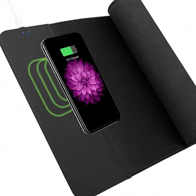 Custom Personalized Logo Printed Giant Waterproof Mousepad 15W Fast Qi RGB Gaming Mouse Pad With Wireless Charger