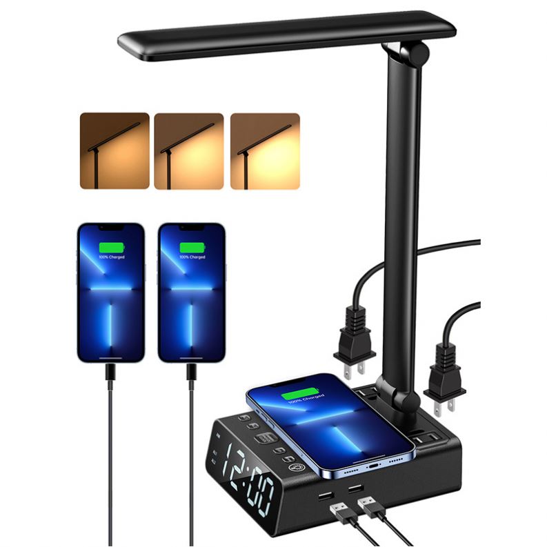 2024 multifunction Hot Sale Led Night Alarm Clock Desk Lamp - Table Light With Wireless Charger portable