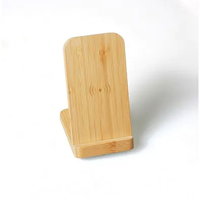 Wooden Double Headphone Stand With Wireless Phone Charger
