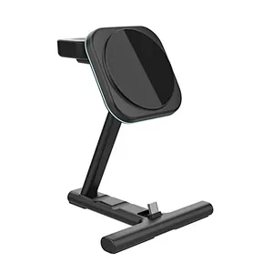 15W Multi-Functional Dock Stand Station Fast Mobile Phone Qi Magnetic Wireless Charger For phone