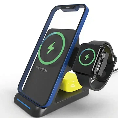 Cheap Fast Charging Station 15W Qi Universal 3In1 Wireless Charger Stand For Mobile Phone