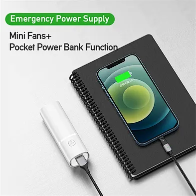 Portable Multifunction 2 In 1 Hand Usb Rechargeable Fan, Quiet Personal With Power Bank For Indoor, Outdoor And Travel Mini Fan