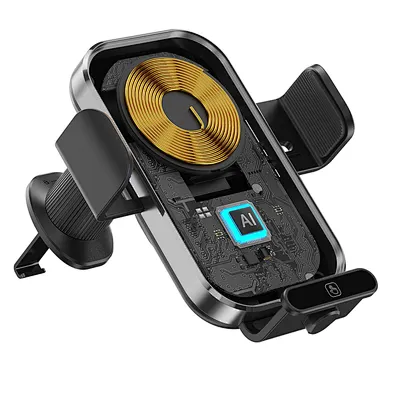 For Phone Holder With Fast 15W Magnetic for  phoneTransparent Infrared Sensor Car Wireless Charger
