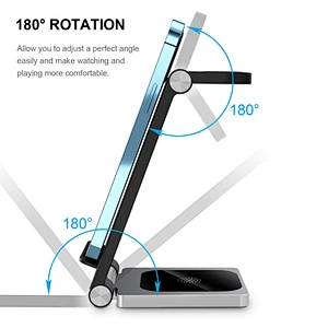 JEDI Folding Wireless Charger 15w Fold Fast Charging Stand Portable Foldable Wireless Charger Mobile Phone Travel 3 in 1 OEM 3W