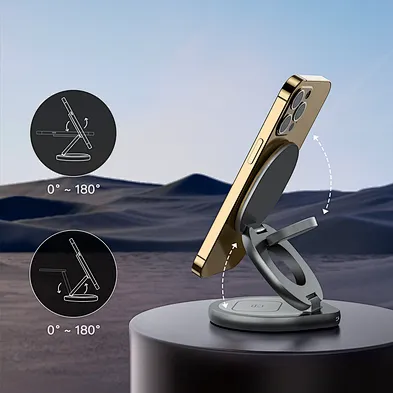 Custom 15W Aluminum Alloy 3 In 1 Wireless Charger Magnetic Foldable Travel