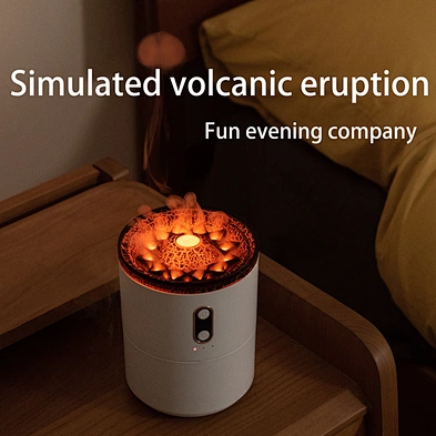 Diffuser Flame Aroma High Quality Lava Essential Oil Warm Mist New 3D Simulated Volcano Crack Color Portable Plug-In Humidifier