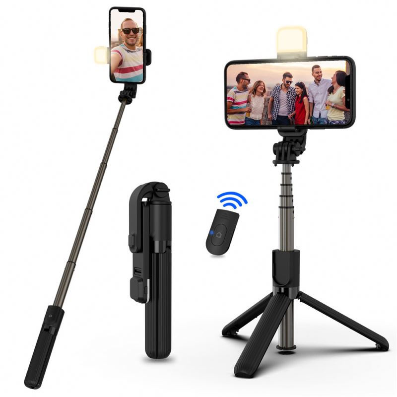 JEDI Handheld Selfie Stick with Light L03S Photographic Lighting Selfie Stick Extendable Tripod Stand with Remote Shutter