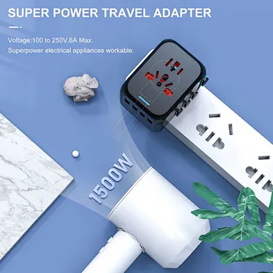 Best selling items multi-nation travel power adapter world universal travel adaptor with 4 usb charger
