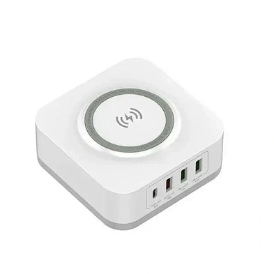 JEDI 2023 New Desktop Charge Stand 4 Ports USB Type C Mobile Phone PD QC3.0 Wireless Charger For Laptop