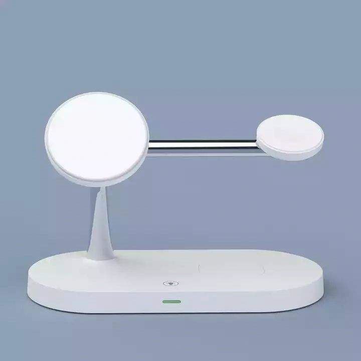 2024 Newest stand 15w 3 in 1 wireless charger dock station charging foldable magnetic fowith OEM