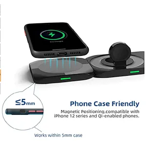 2024 new high quality wireless charger For 3 In 1 Magnetic 15W Max Fast Charging Wireless Charger Pad Stand with removable