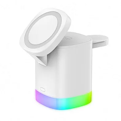 New 3-in-1 Electronics Magnetic 15W Foldable Fast Qi Lamp Wireless Chargers for Cell Phone
