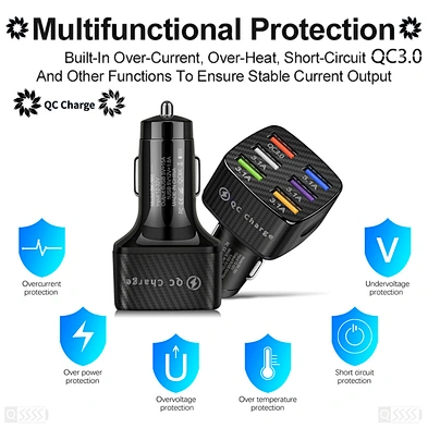 2024 hot sale car charger type C Adapter Dual Socket Car Usb Super Fast Charger multifunction car charger