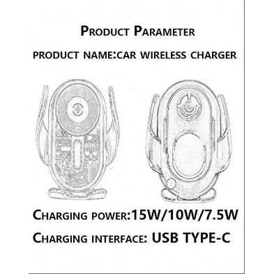 2024 New  15W Magnetic Wireless Car Charger Mount with pickup function  car wireless charger