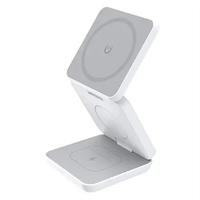 3 In 1 Metal Smart Watch Cell Phone Magnetic Foldable Wireless Charger