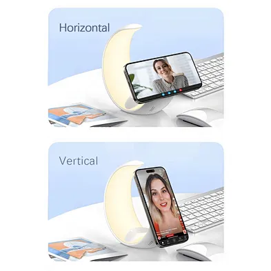 2024 new Unique design in the shape of the moon 20W 3 In 1 Magnetic Wireless Charger Stand For phone with night light