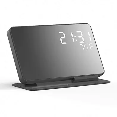 Innovative 15W 3 in 1  Wireless Charger Digital Clock LED Desktop Alarm Clock Wireless Charger With Temperature