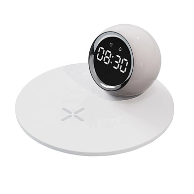 JEDI 2023 Best Seller 15W Led Adjustable Table Lamp Wireless Charger With Alarm Clock Phone Charging