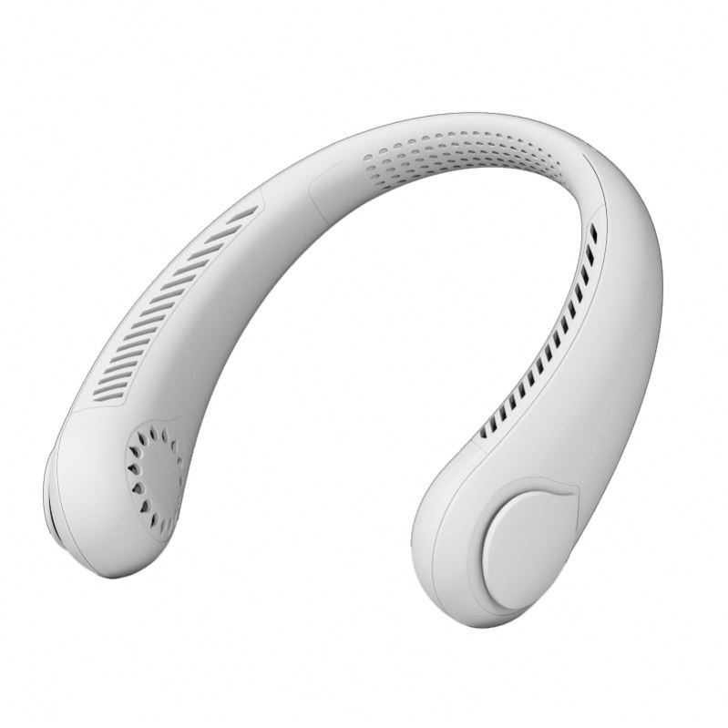 2024 hot saleLazy Bladeless Neck Fan Rechargeable 2400mAh Wearable Cooling Mini Hung Band Necklace Fan