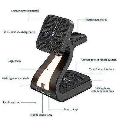 High Quality 4 in 1 wireless fast charger phone stand with OEM