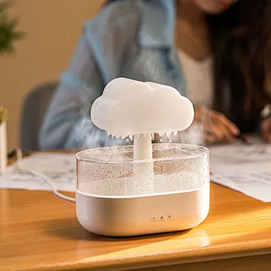 Essential Oil Diffuser Creative 7 Led Color Light Rain Cloud Aroma Water Drip 2023 New Products Mushroom Shape Air Humidifier