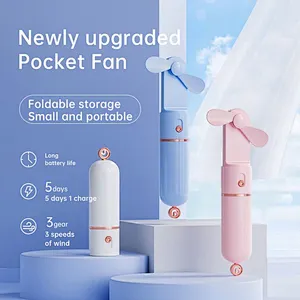 Fashionable Custom Mini Portable Folding Rechargeable Electric Usb Small Fan With Power Bank