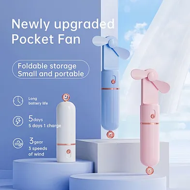 Fashionable Custom Mini Portable Folding Rechargeable Electric Usb Small Fan With Power Bank