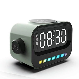 Speaker New Arrival 3 In 1 With High Quality Wholesale 15W Led Rgb Light Digital Alarm Clock Magnetic Wireless Charger