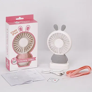 Cute Rabbit Ear Outdoor Travel Small Volume Portable Usb Mini Desktop Electric Handheld Fan