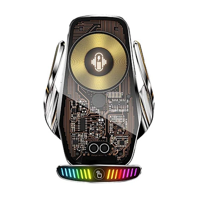 Phone Holder with RGB light Stand 15W Fast Charging Car Wireless Charger PD Wireless Car Phone Charger