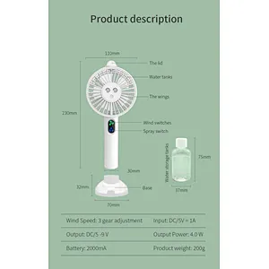 2024 digital display Portable Fan Charger Mini Handheld Fans 3 Speed