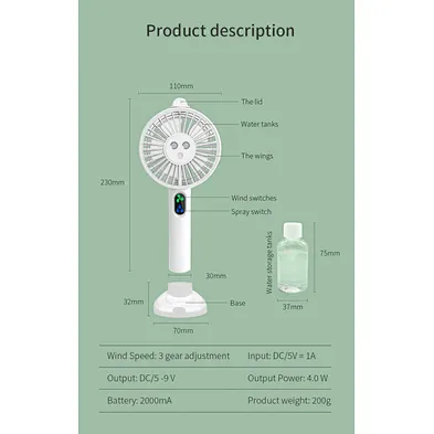 2024 digital display Portable Fan Charger Mini Handheld Fans 3 Speed