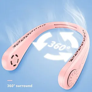 Summer Hot Sale Bladeless Neck Fan Rechargeable Mini Cooler Hanging Portable Fan