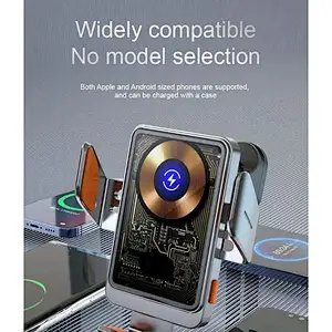 Magnetic  With Led For Transparent 15W Qi Magnetic Phone Holder Car Wireless Charger