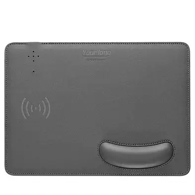 Customized Support Multifunctional Mouse Pad Wireless Charger Pu Leather Wireless Charger mousepad  Fast Charger CO217