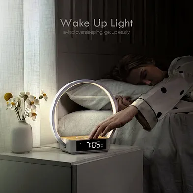 2024 HOT sale wireless charger bedroom Digital Desktop Night Smart Wireless Desk Alarm Clock Charger With Led Light